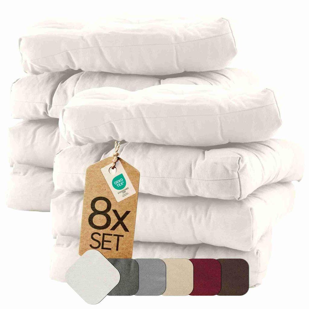 Sitzkissen Stuhlkissen Indoor & Outdoor 8er Set 42x42 cm - Produktbild 