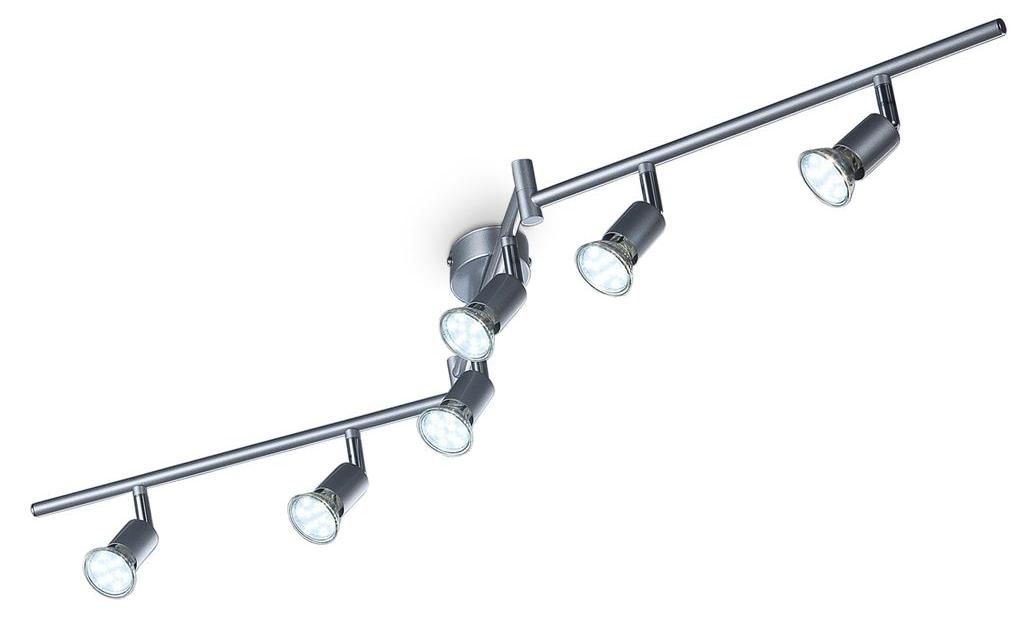 B.K.Licht plafonnier 6 spots orientables, ampoules LED 3W Image du produit 