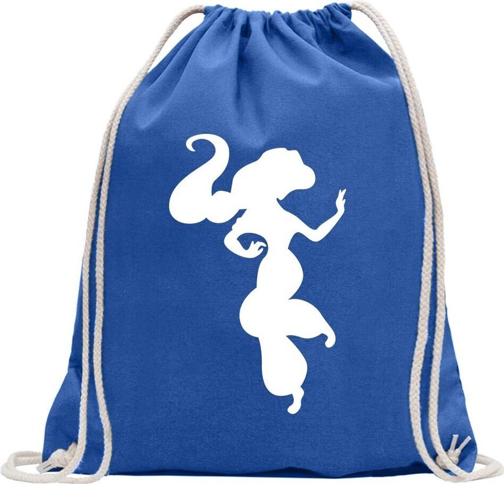 Kiwistar - Turnbeutel - royal - Dschinni - Fun Rucksack Sport Beutel Gymsack Baumwolle mit Ziehgurt