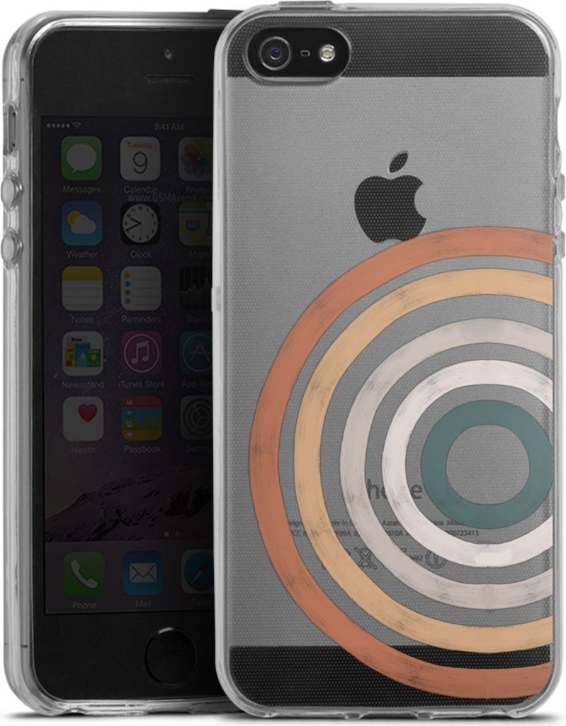 DeinDesign Handyhülle für Apple iPhone 5s Silikon Hülle Case Smartphone Schutzhülle Kreise Regenbogen Wasserfarbe