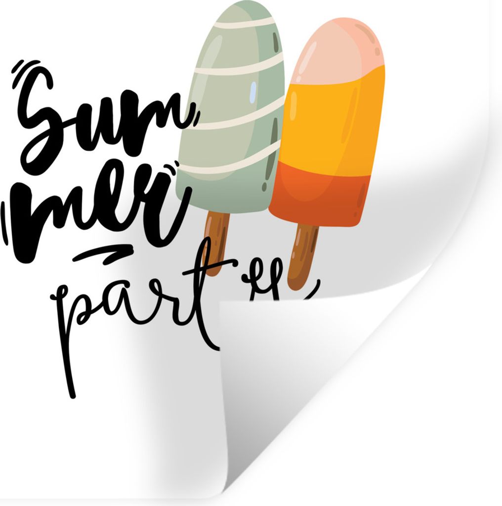 MuchoWow Wandtattoo Wandsticker Wandaufkleber Sommer - Party - Eiscreme 80x80 cm Selbstklebend und Repositionierbar - Wierderverwendbar - Selbstk...