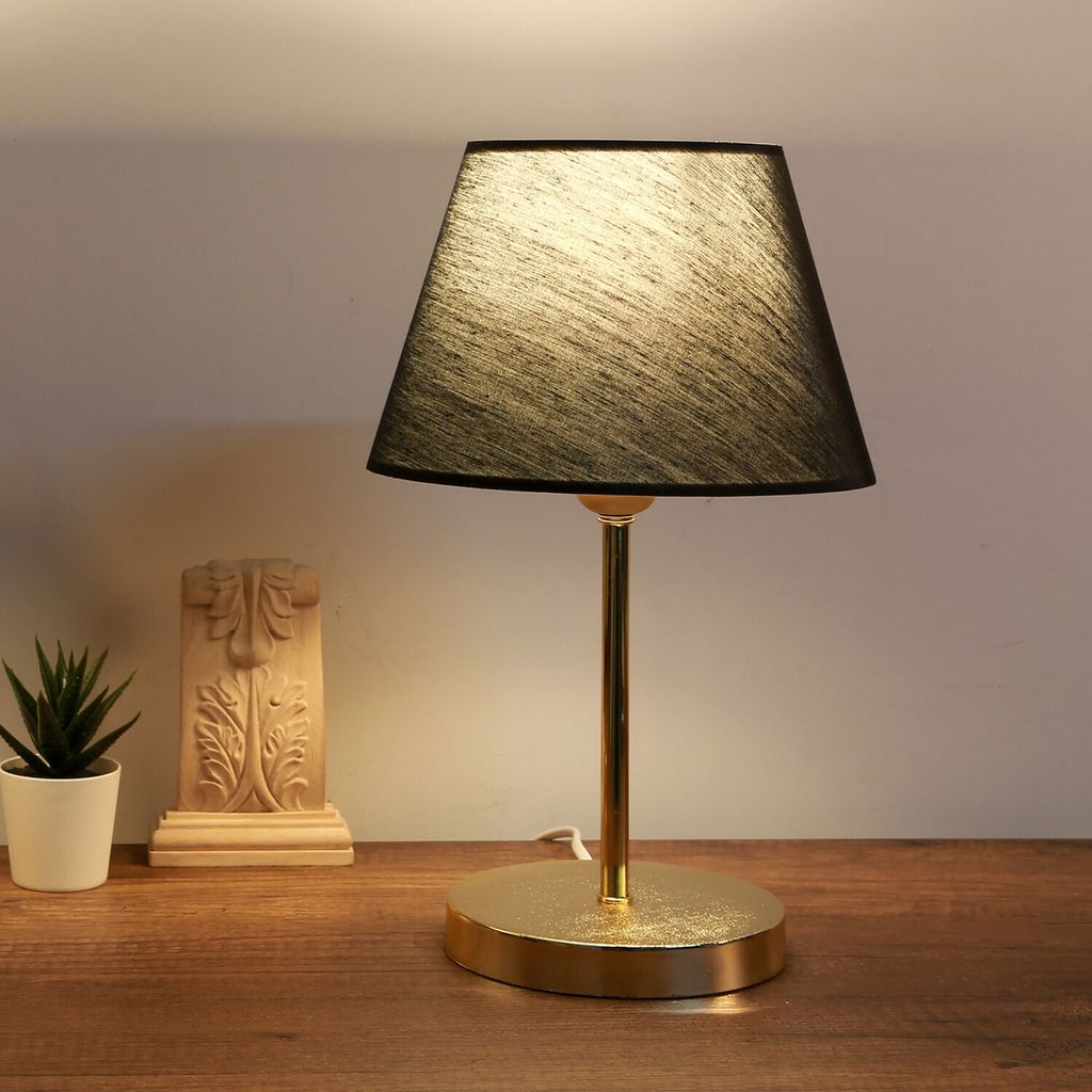 Opviq, AYD- AYDAXL, Schwarz,Gold, Schreibtischlampen, 22 x 14 cm, 100% Metall
