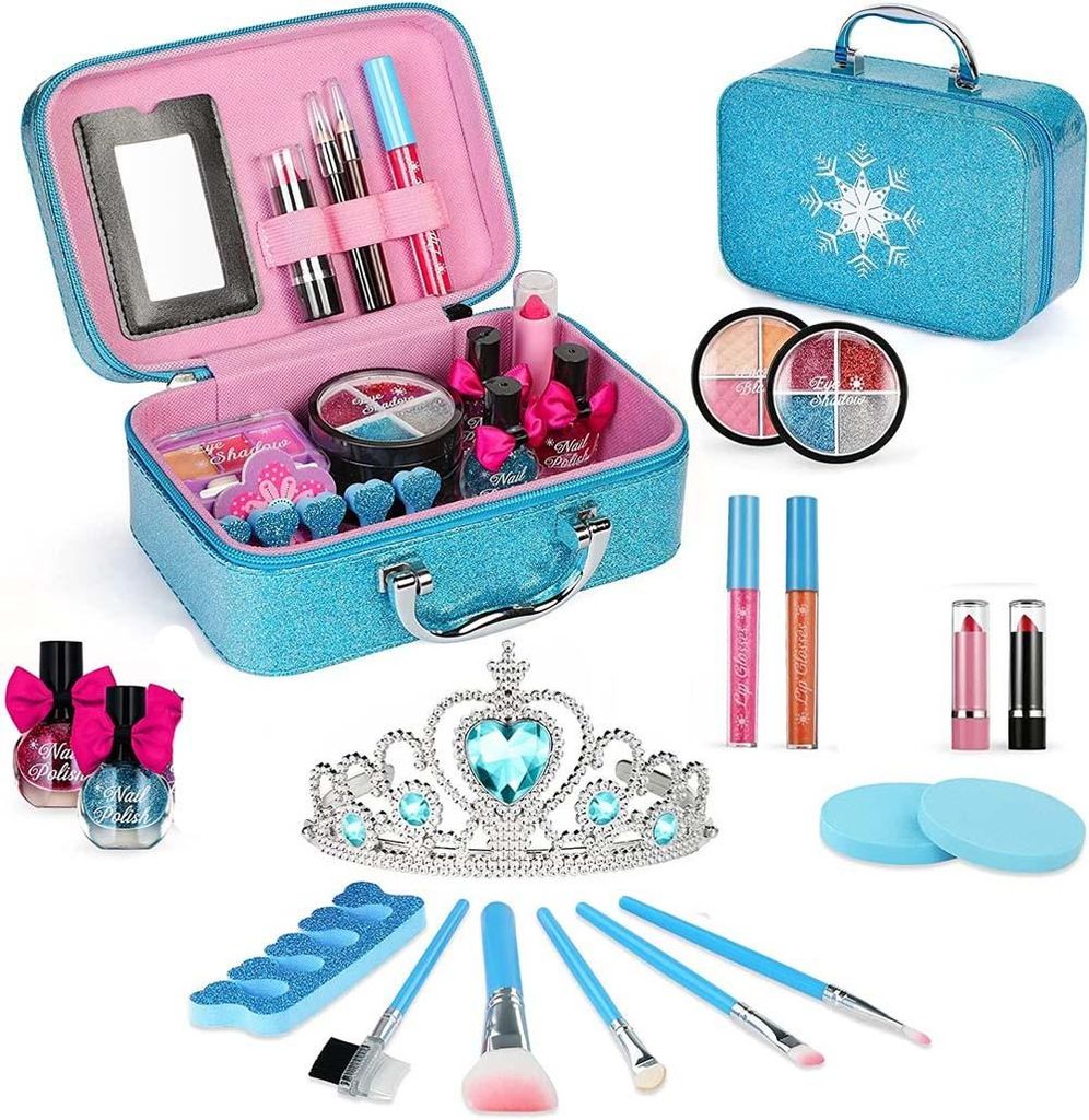 Kinder Schminkkoffer Make-up Set für Mädchen Prinzessin Schminke Geschenk