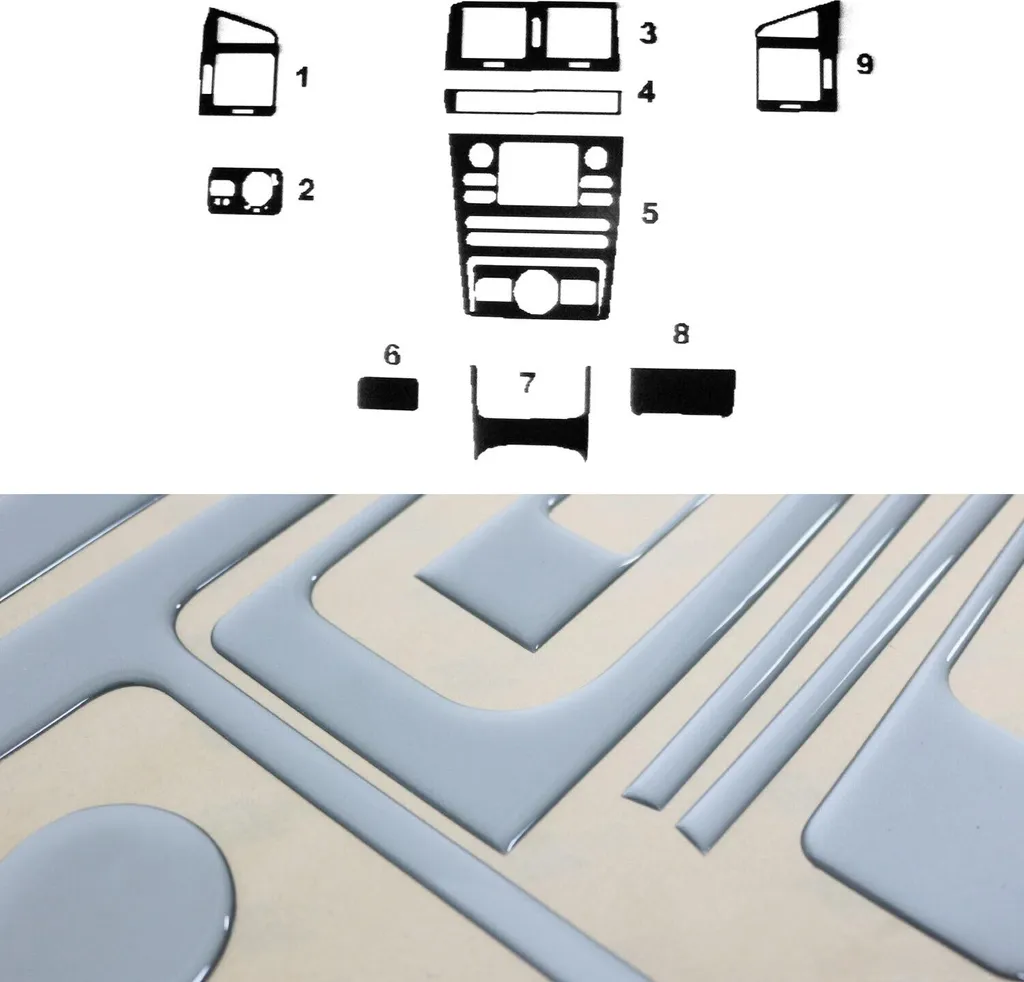Decorazione interna dell'abitacolo per Seat Cordoba 1999-2002 look alluminio 9pz