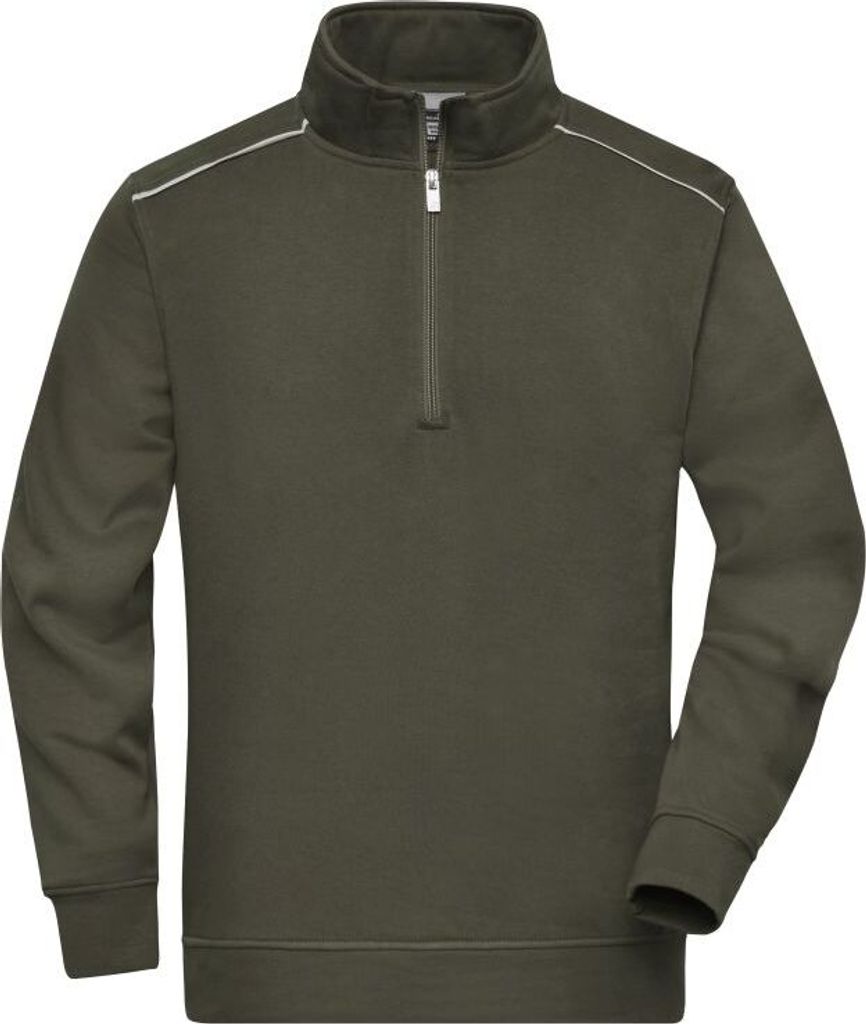 Workwear Half-Zip Sweat - SOLID - olive, Gr. 3XL