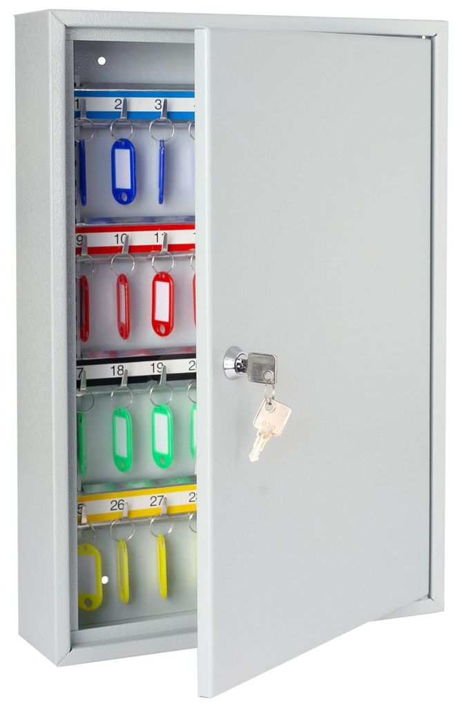 Schlüsselschrank mit 64 Haken von HMF in Lichtgrau