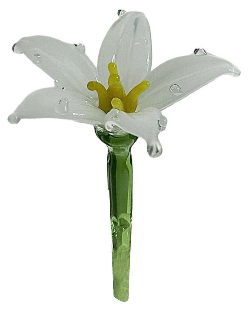 Handgefertigte Glasblumendekoration mit Stiel, mundgeblasene Mini-Blumenfigur, Tischvase, Dekoration für Wohnzimmer, Büro oder Zuhause