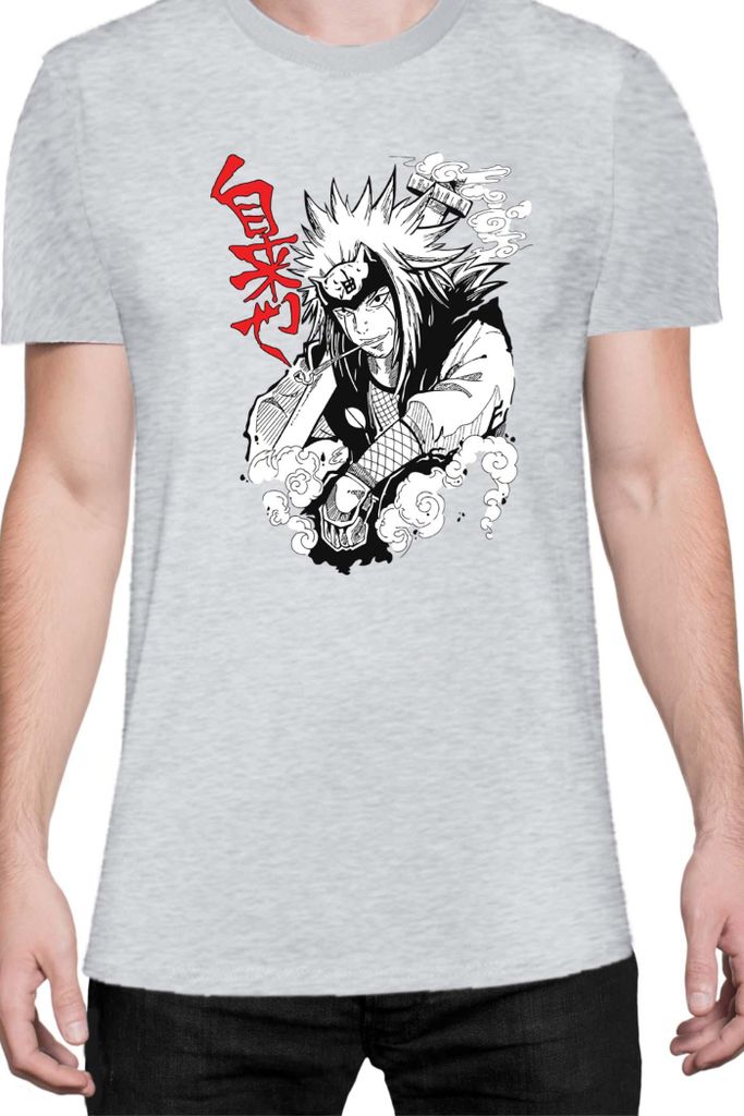 Herren T-Shirt Naruto Jiraiya 04, Man 3XL / Grau