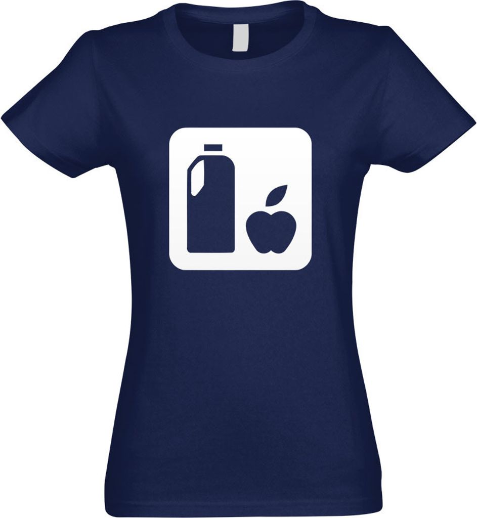 Kiwistar - T-Shirt tailliert - Damen - Navy - Lebensmittel Nahrung Piktogramme - mit Motiv Bedruckt - Funshirt Design - Sport - Freizeit - Damen - L
