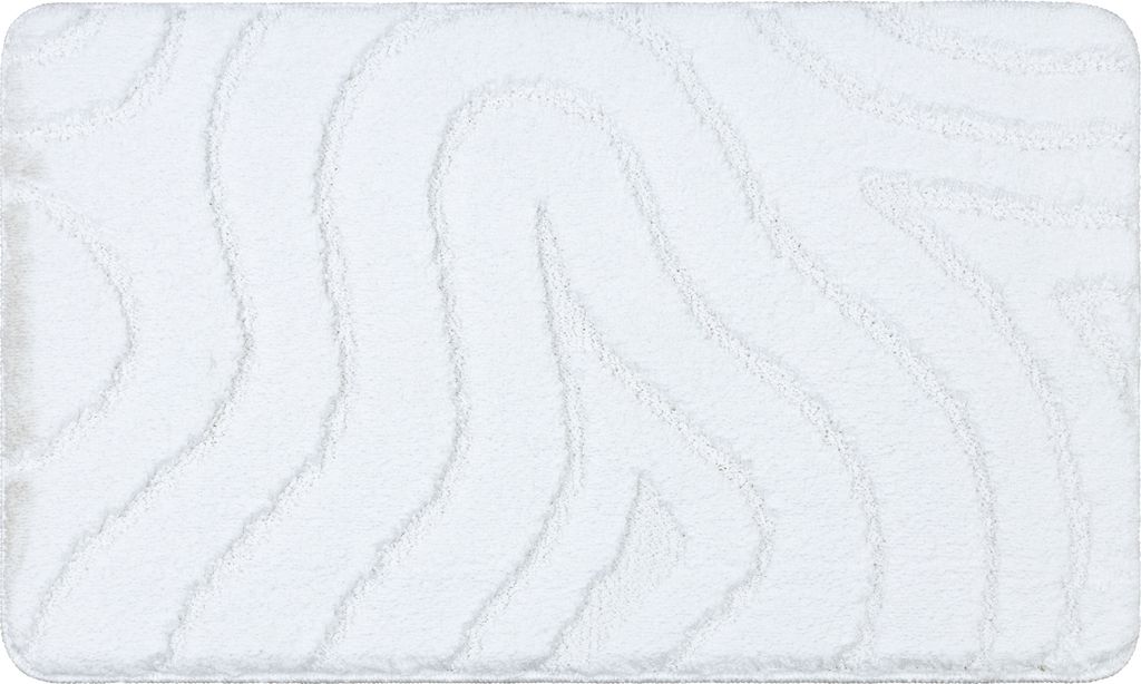 Badteppich SUPREME WAVES, Wellen, rutschfest, weich – weiß Weiß 50x80 cm