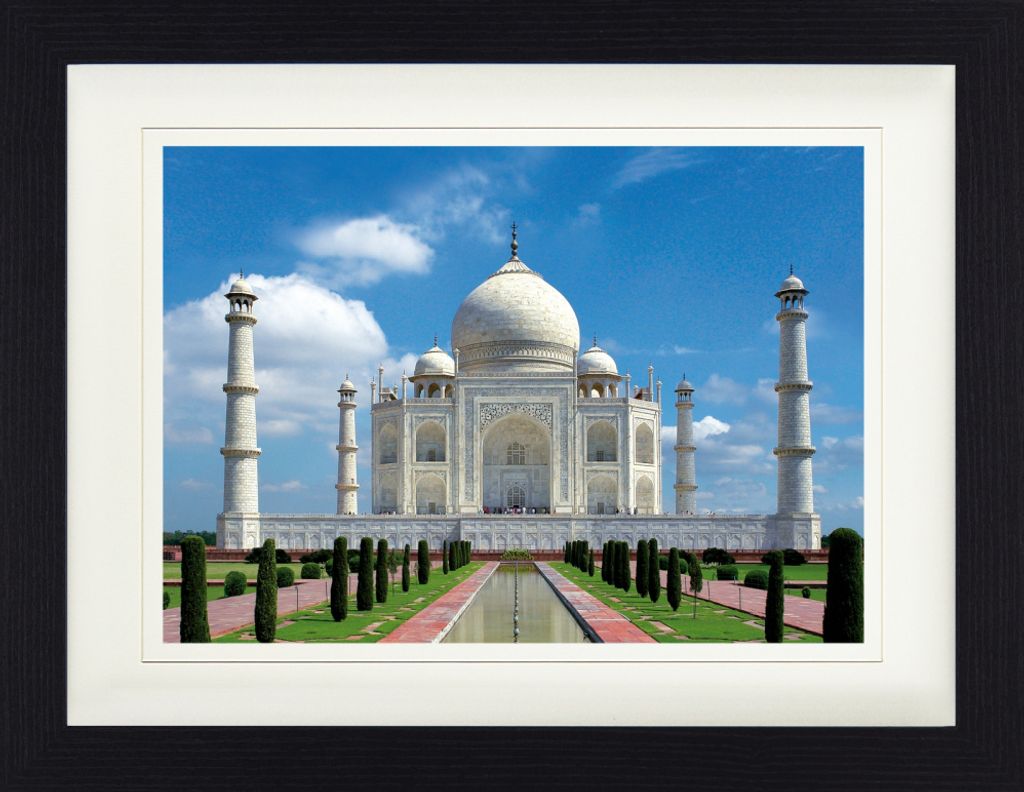 Taj Mahal Gerahmtes Bild Mit Edlem Passepartout | Wand-Bilder | Im Bilderrahmen - Das Weltwunder, Agra, Indien (30 x 40 cm)