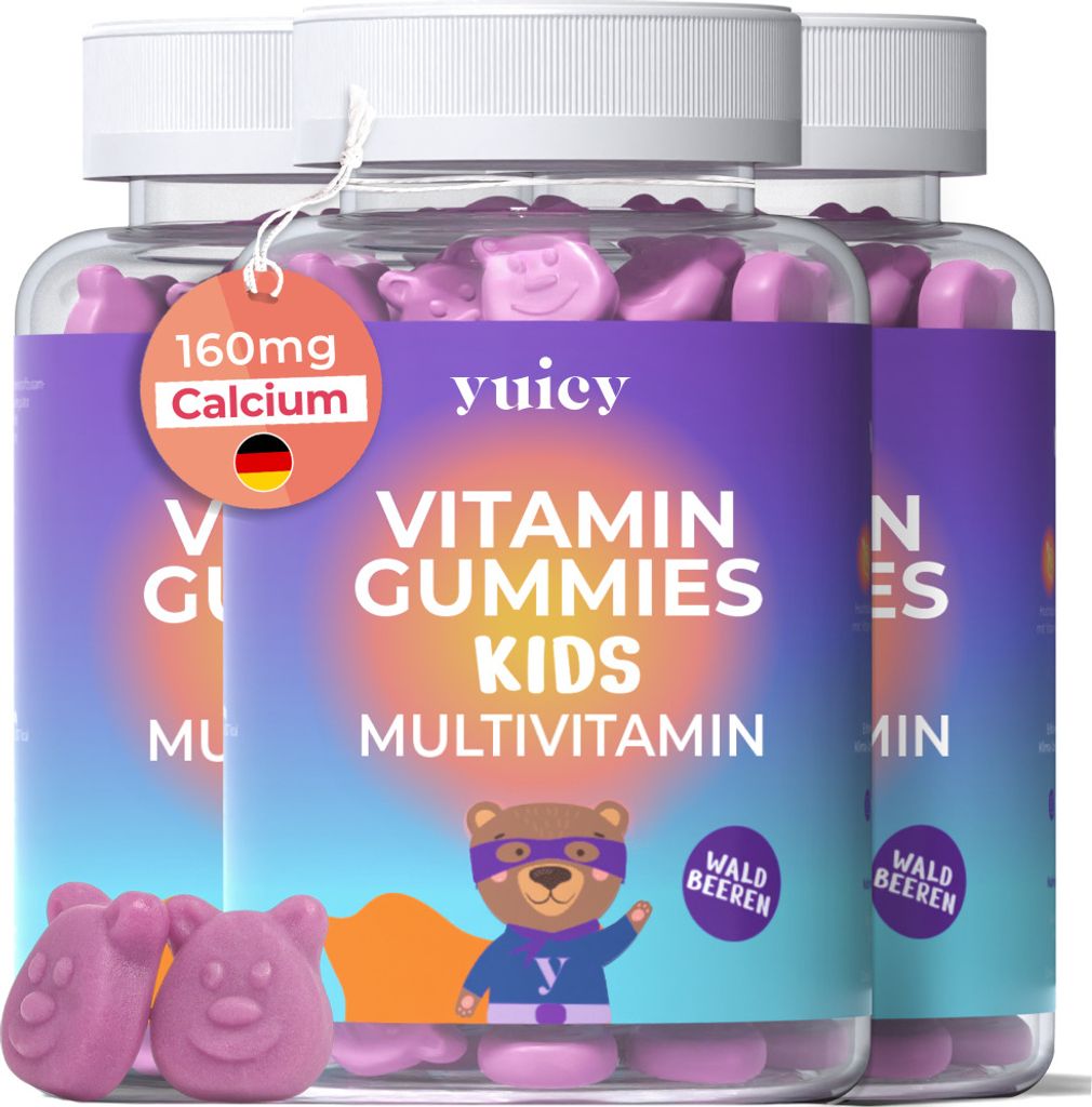 Multivitamin Komplex für Kinder - 180 Stück - hochdosierte Gummibärchen - vegan