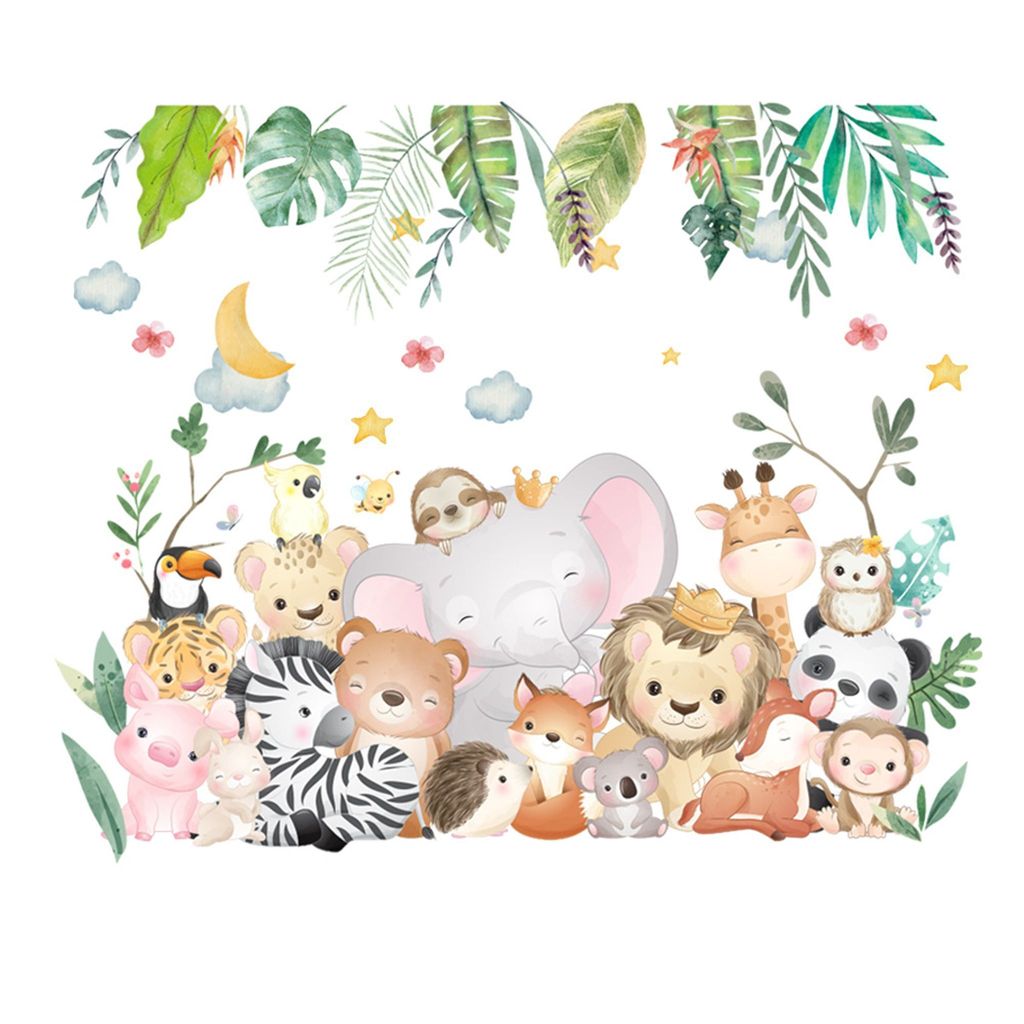 Wandtattoo Safari Dschungel Tiere Wandaufkleber Elefant Produktbild 4