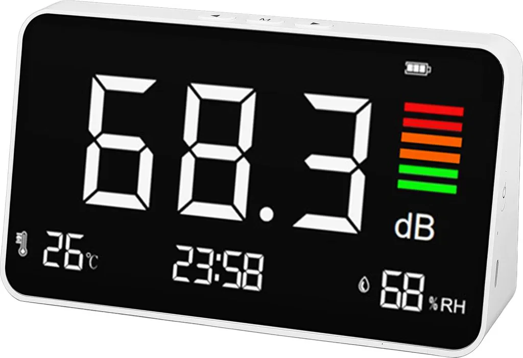 Sonomètre de bureau avec écran LCD pour contrôle du bruit et confort