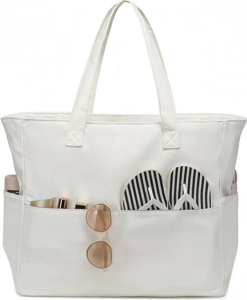 Grand sac à bandoulière imperméable noir pour femme XL avec zip