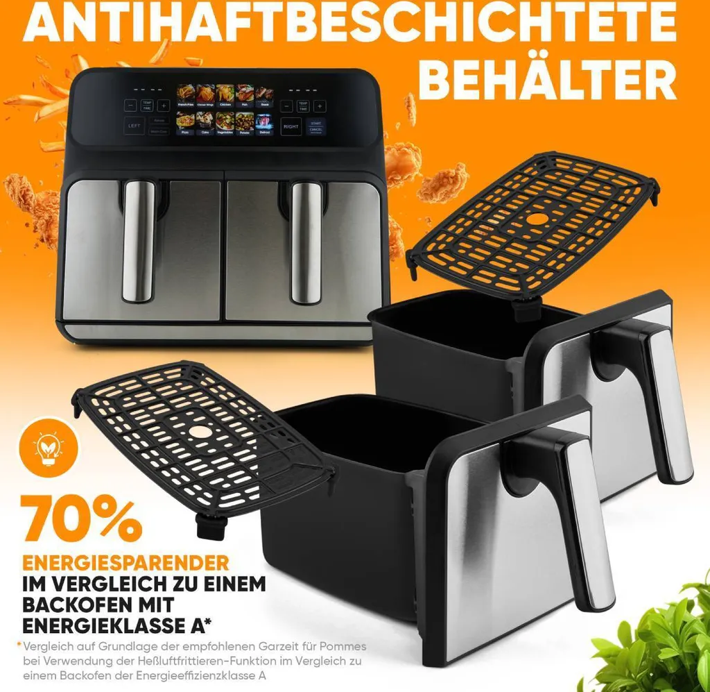 Friteuse double compartiment 8L pour cuisiner deux plats simultanément - 5