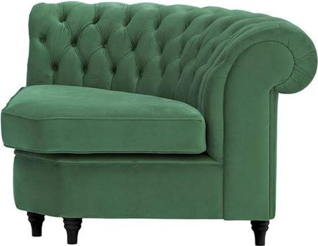 Chesterfield Modul - Eckmodul, abgerundet-Velluto-10-black