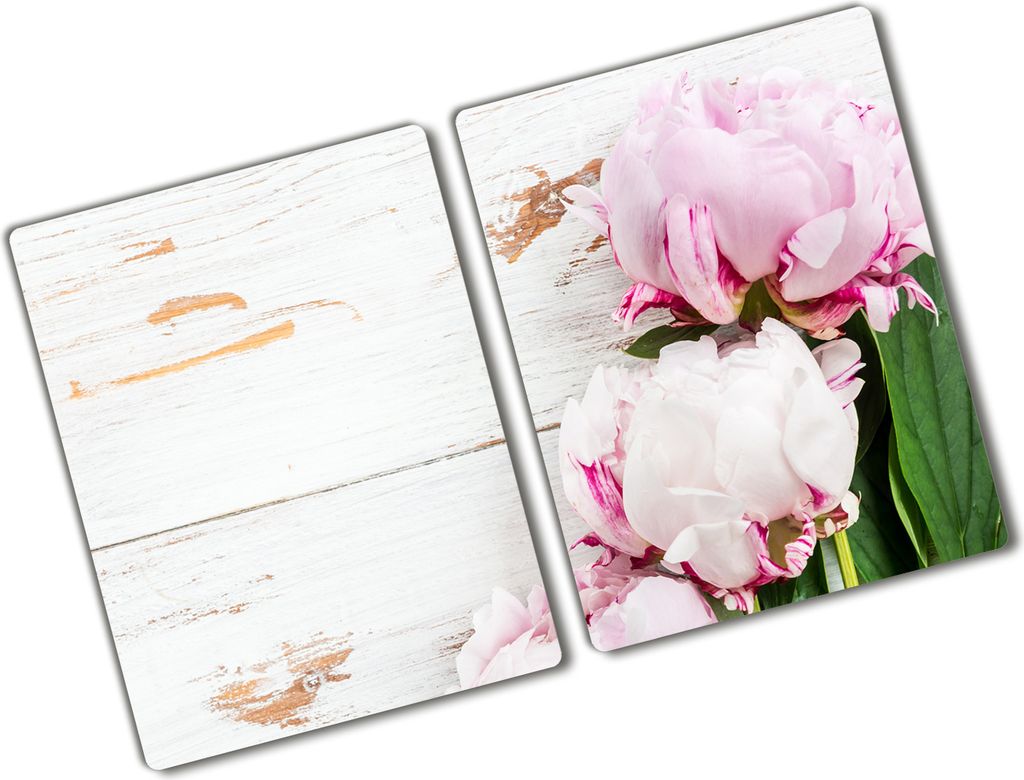 Tulup Glas Herdabdeckplatte - 2x40x52 cm - Glaskeramikkochfeld-Abdeckung Spritzschutz Glasabdeckplatte Kochplattenabdeckung und Schneidebrett - Zwe...