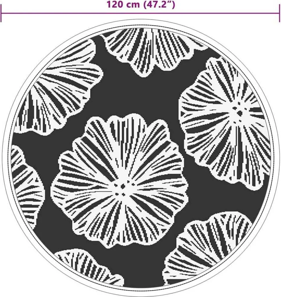 Tapis ARAKIL Vert Ø120 cm en PP : Traitement Anti-UV et Durable - 6