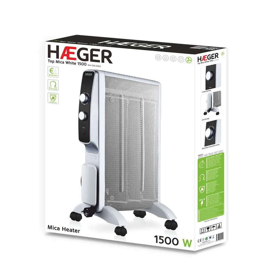 Riscaldatore Haeger MH-15W.006A Bianco 1500 W
