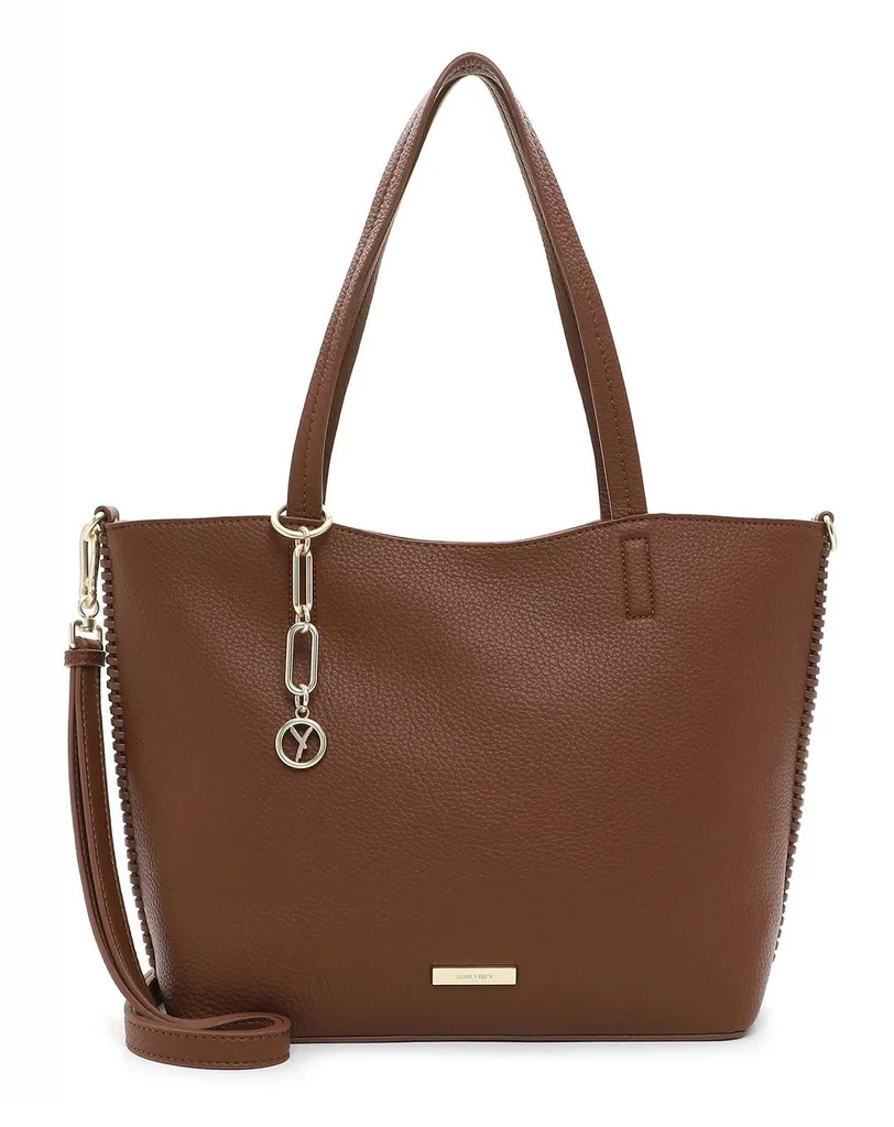 SURI FREY Daggy Shopper Cognac - Borsa a Tracolla Vegan in Morbida Similpelle