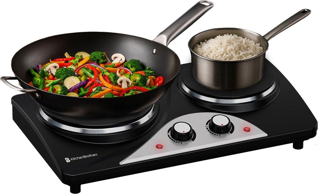 KitchenBrothers Elektrische Kochplatte - 2 Kochfelder - Produktbild 