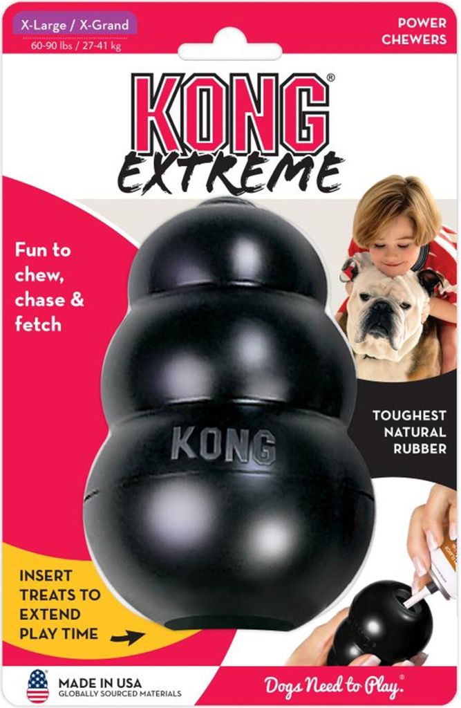 KONG Extreme, Hund, Schwarz, Gummi, Kauend, Abholen, Produktbild 