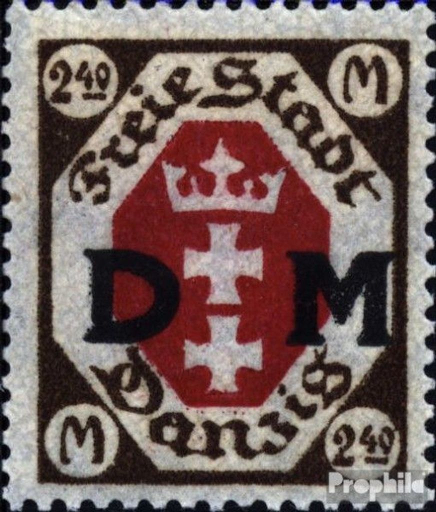 Briefmarken Danzig 1922 Mi D19 postfrisch Dienstmarke