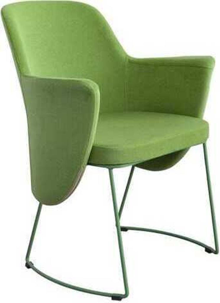 Esszimmerstuhl Stuhl Küchenstuhl Sessel Sitzer Stoff Modern Holz Grün neu