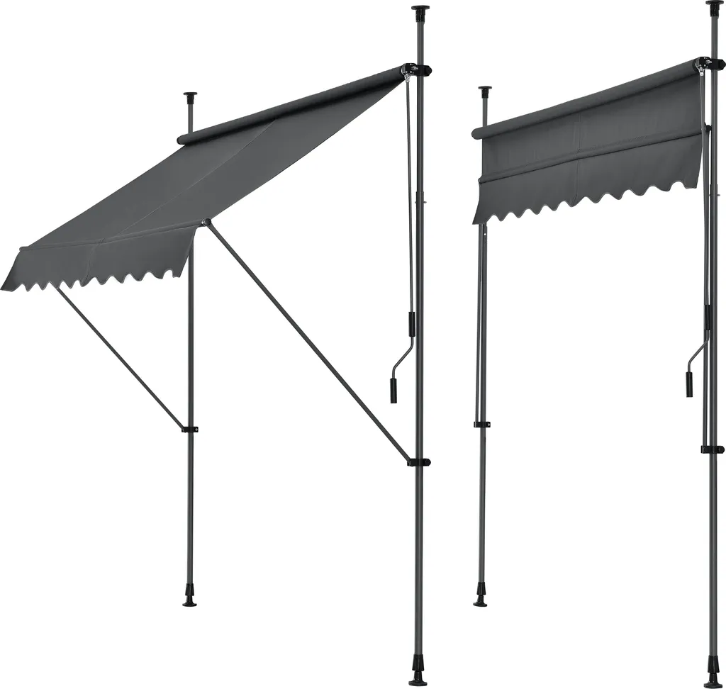 Store à pince Stem structure en acier largeur 400 cm coloris Gris