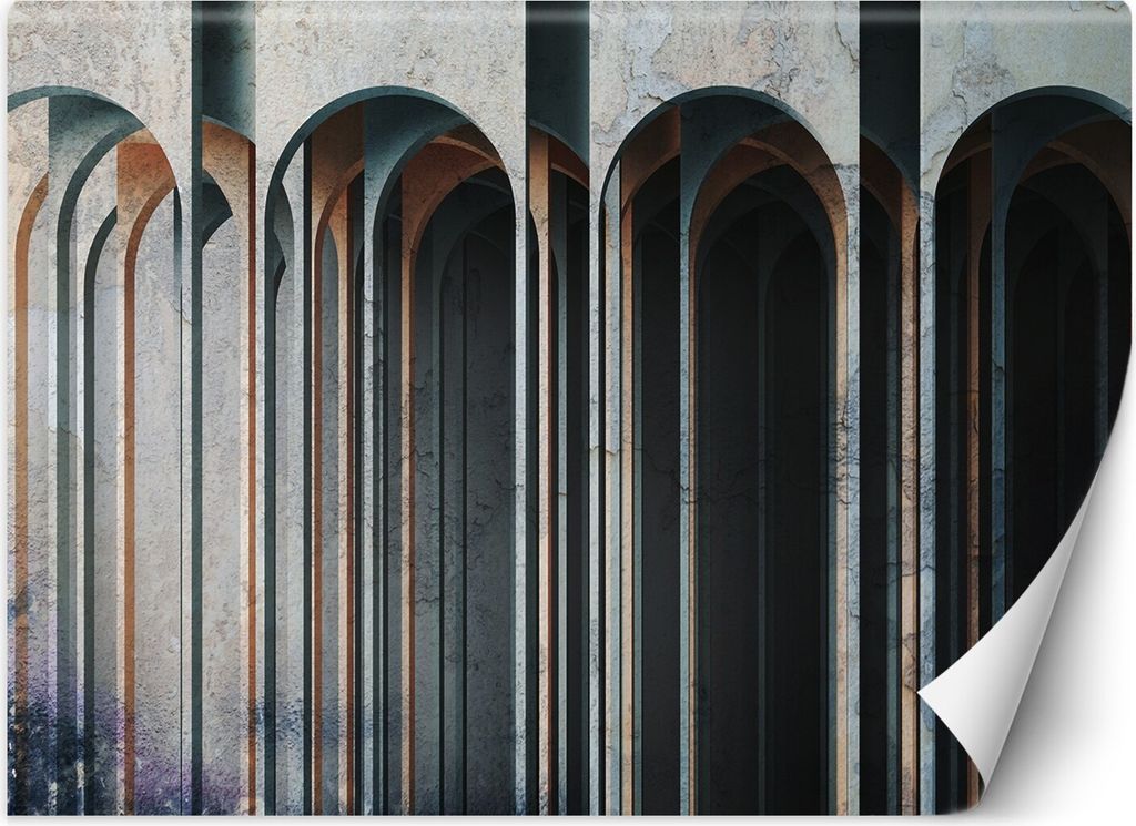 Vlies fototapete Säulen 3D abstrakt 150x105 cm Feeby Grau inkl. Kleber einfache Montage