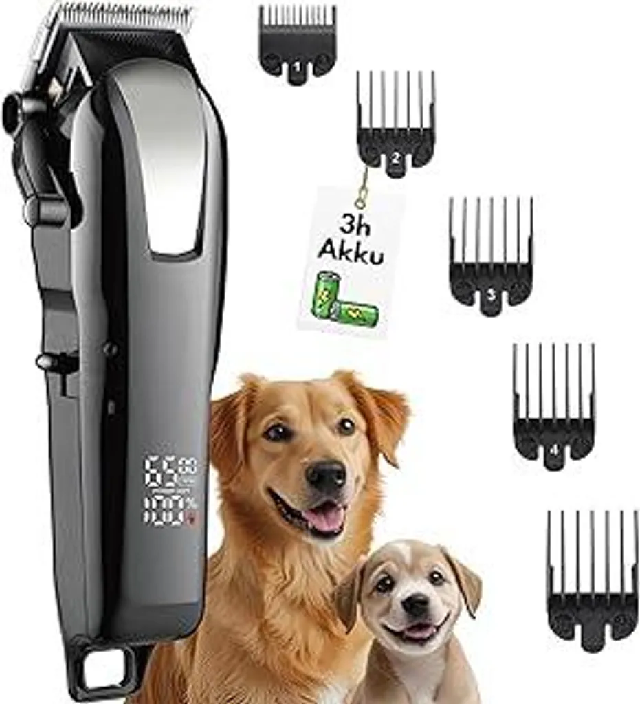 Tosatrice di Lusso per Cani e Gatti - Silenziosa, Professionale, 3h Batteria