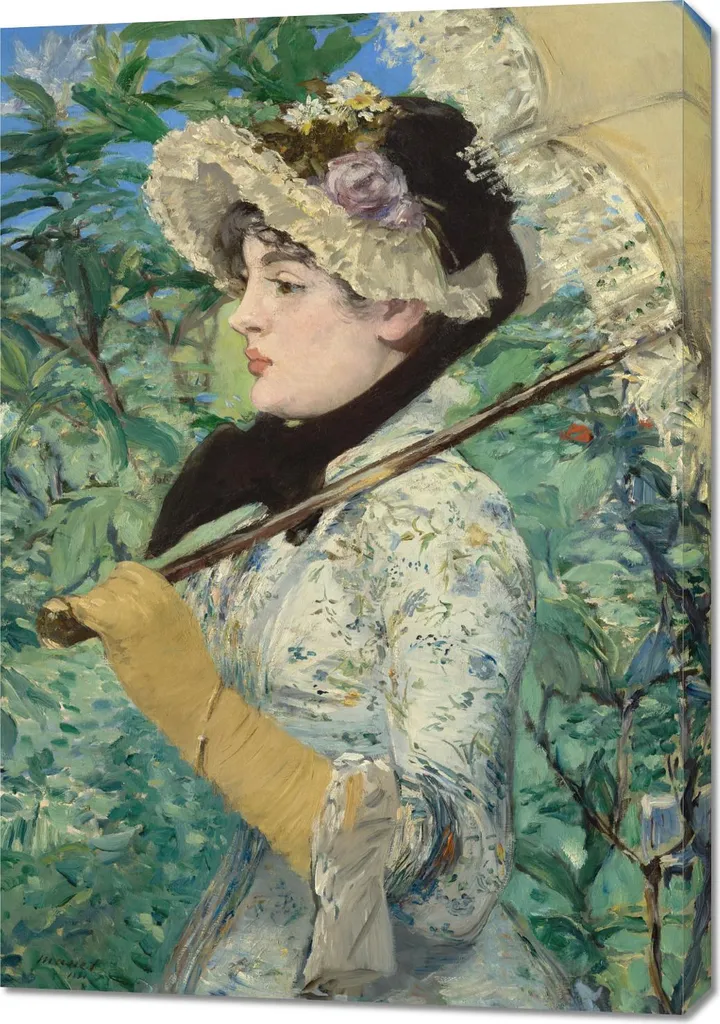Quadro Manet Jeanne Spring 70x100 Vintage per Salotto d'Autore