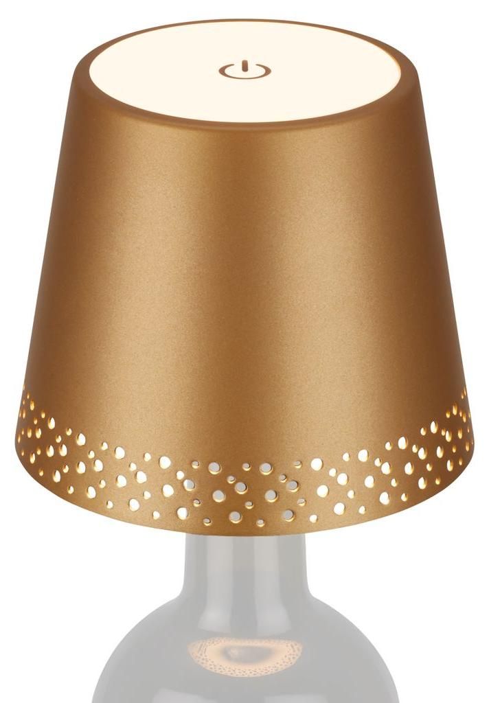 Lampe LED rechargeable en forme de bouteille, dor  mat, 1 Image du produit 