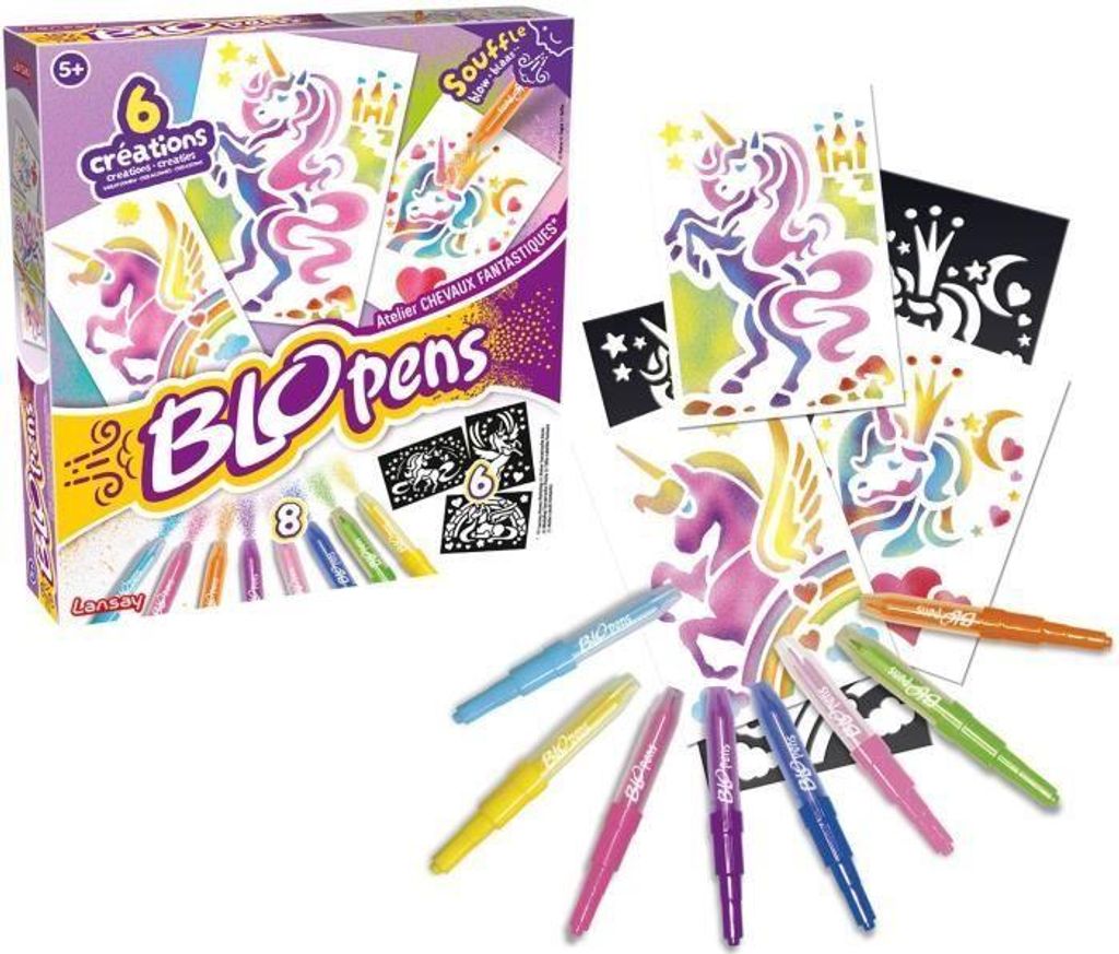 Blopens Atelier Pferde Fantastisch, Airbrush Stifte, Wiederverwendbare Schablonen, Ab 5 Jahren