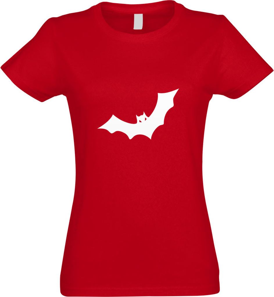 Kiwistar - T-Shirt tailliert - Damen - rot - Fledermaus Motiv II - mit Motiv Bedruckt - Funshirt Design - Sport - Freizeit - Damen - M
