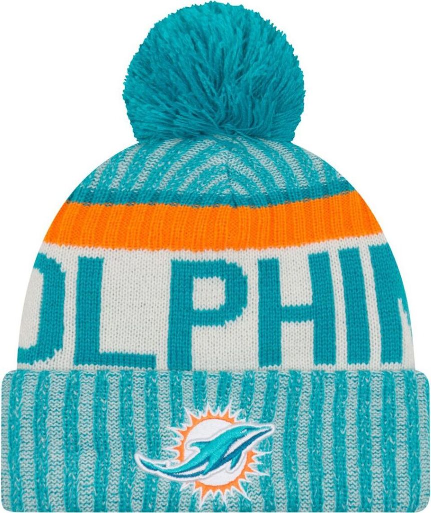 New Era NFL SIDELINE Winter Bobble Mütze - Miami Dolphins Obrázok produktu 