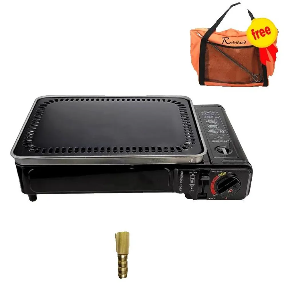 Barbecue portable noir design à allumage rapide pour camping et jardin