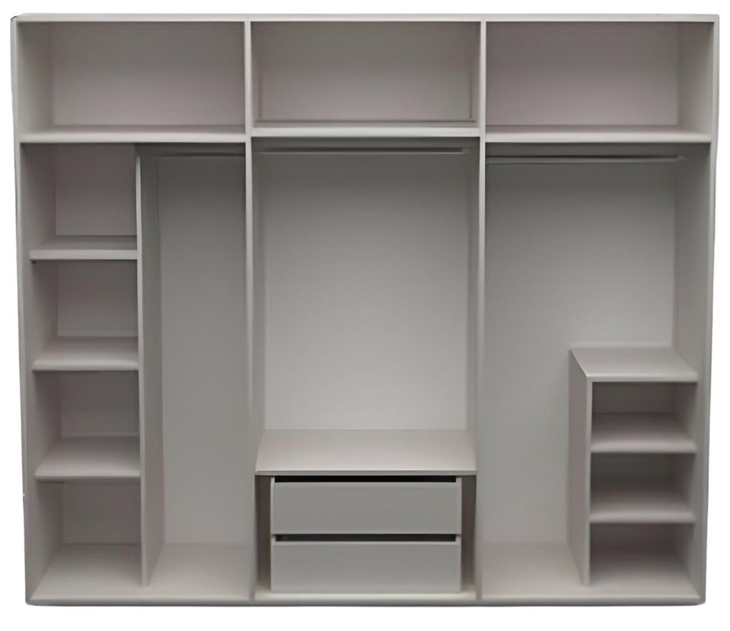 Moderner Beiger Kleiderschrank Garderobenschrank Edler Glasschrank