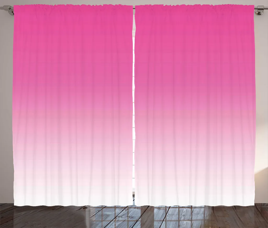 ABAKUHAUS Tenda rustica sfumata, disegno digitale rosa shocking, tenda universale per soggiorno con passanti e ganci, 280 x 175 cm, rosa