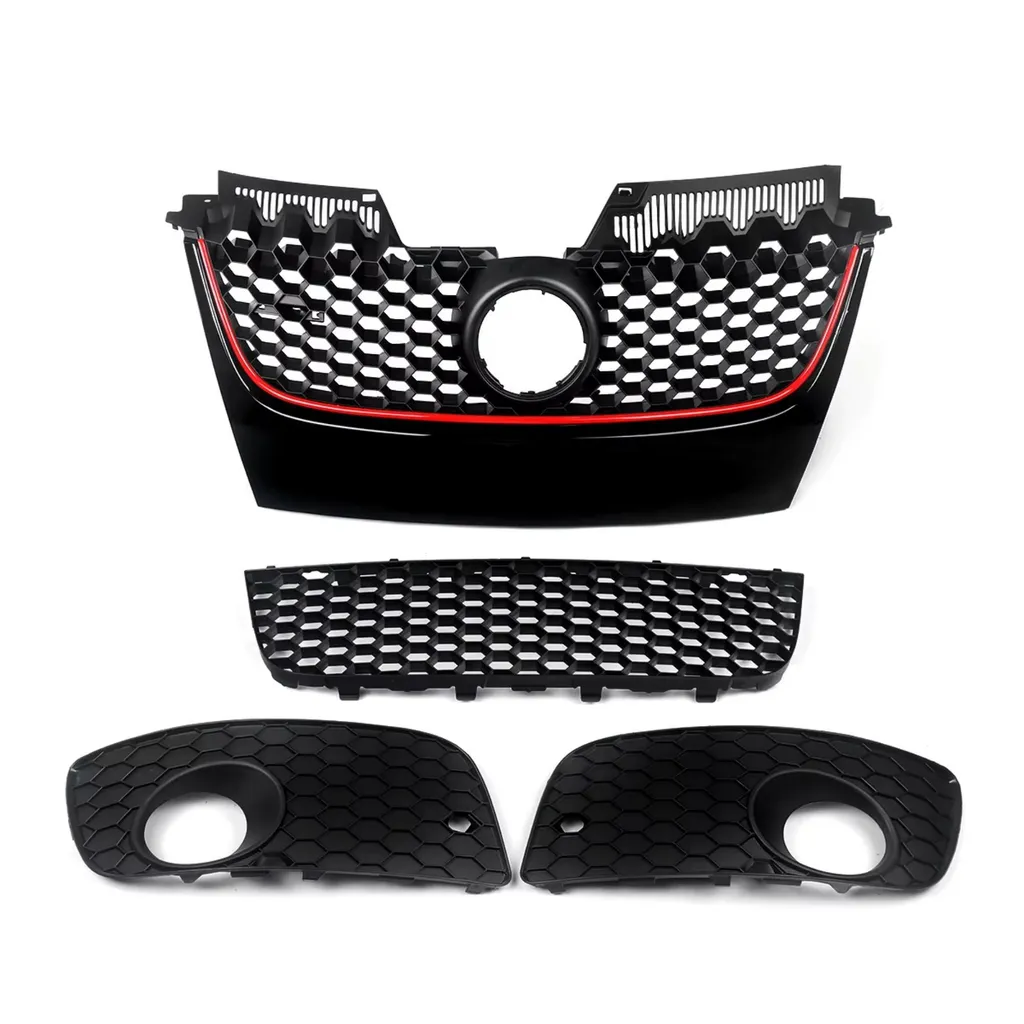 Calandre Nid d'Abeille Noir et Rouge en ABS pour VW Golf MK5 et GLI