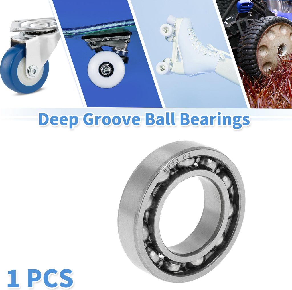 6903 Rillenkugellager P0 17x30x7mm Geschmierte Lager Offene Bauart Silberfarben für Scooter Skateboard Rad