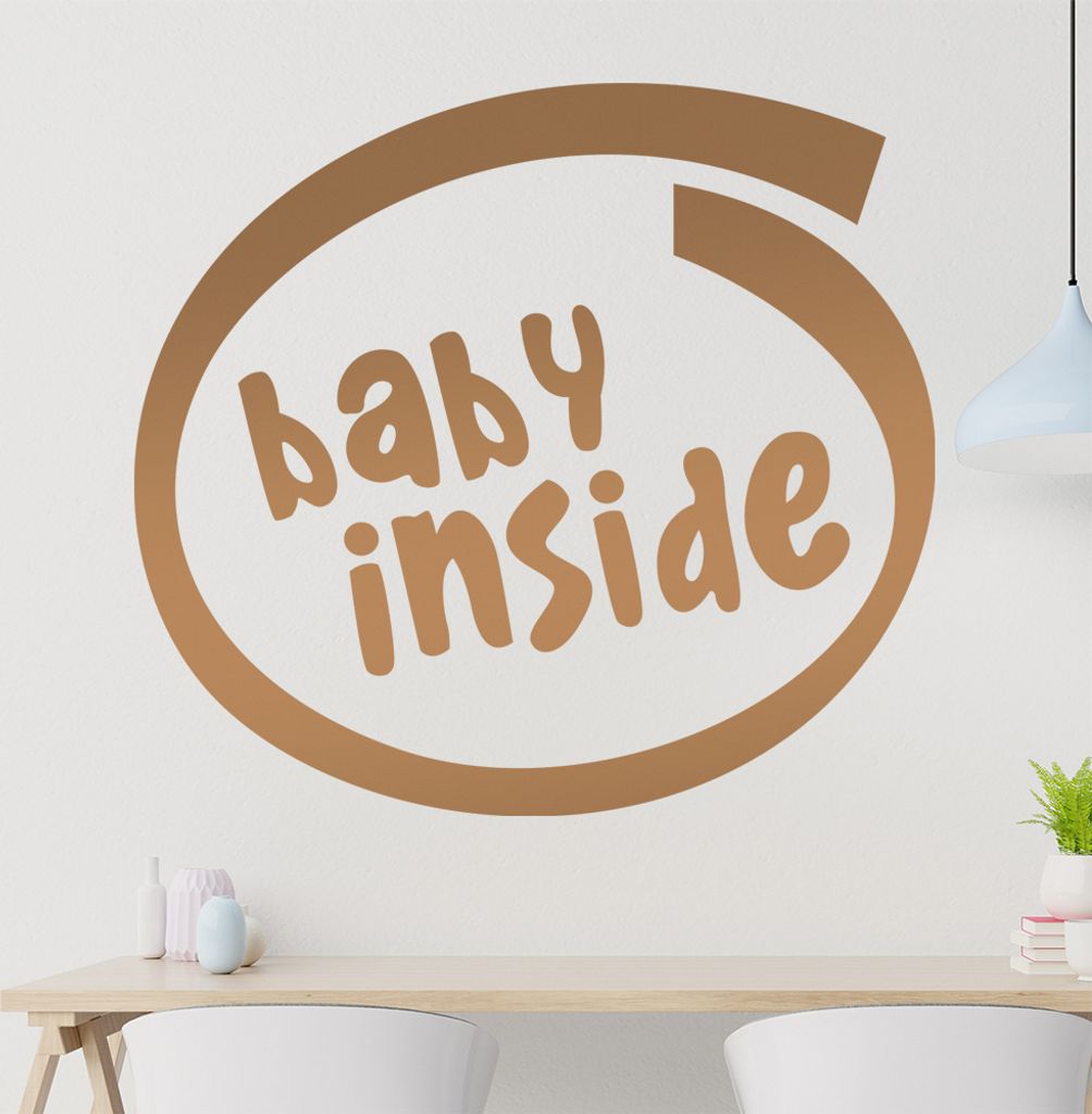 baby inside Wandtattoo in 6 Größen - Wandaufkleber Wall Sticker - Dekoration, Küche, Wohnzimmer, Schlafzimmer, Badezimmer