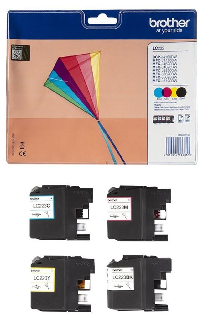 Brother LC223 - balení 4 ks - černá, žlutá, azurová, Obrázek produktu 