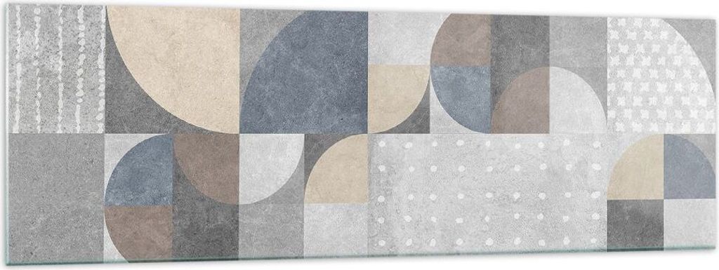 Bilder auf glas - Einteilig - Geometrie Kunst Stein - 160x50cm - Glasbilder - Wandbilder - Bilder - zum Aufhängen bereit - Wanddekoration aus Glas...