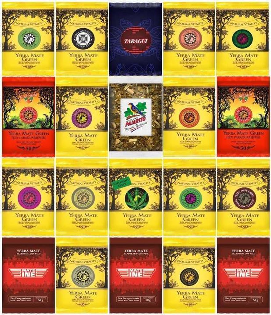 Tè Yerba Mate MATE VERDE SET 20x50g - Diverse varietà di Immagine del prodotto 