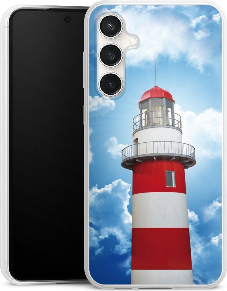 DeinDesign Slim Hülle für Samsung Galaxy S23 FE Silikon Case Ultra Dünn Handyhülle Himmel Leuchtturm Wolke