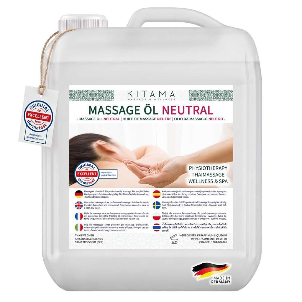 Kitama Massageöl Neutral 10L ohne Duft für Physio, Produktbild 