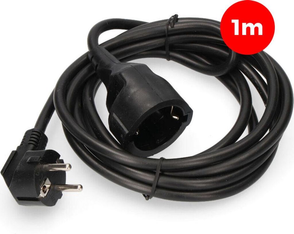A black extension cord coiled on a white background.