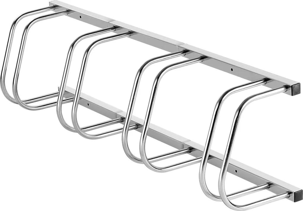 Râtelier pour 4 vélos extérieur en acier argenté stable et durable - 6